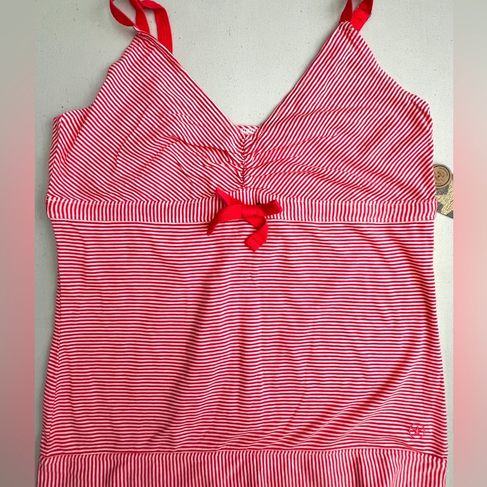 ❤️🤍🧡🥭CONVERSE Mango White Striped Cami Top NWT